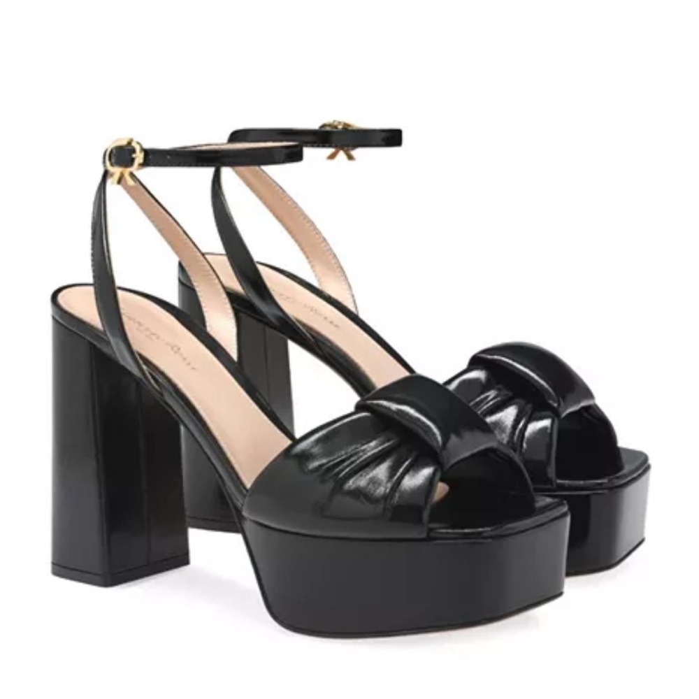 Gianvito Rossi Paradi Leather Platform Sandals Black